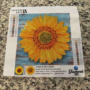 Diamond Art Sunflower Leisure Arts Completed/Unframed/Sealed